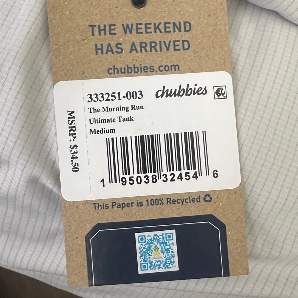 Chubbies Soft Gray Sleeveless The Morning Run Ultimate Tank Size Medium - Picture 6 of 6
